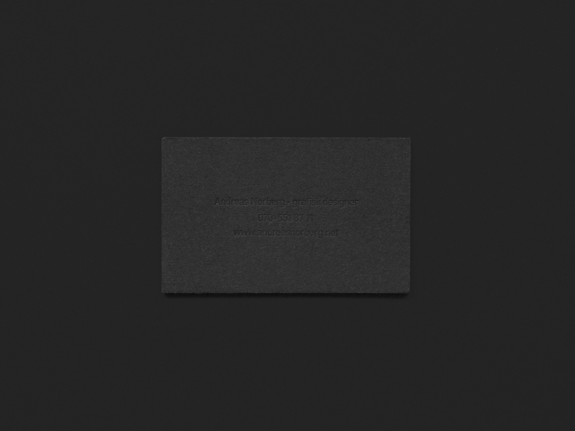 Embossed business cards - Andreas Norberg Design